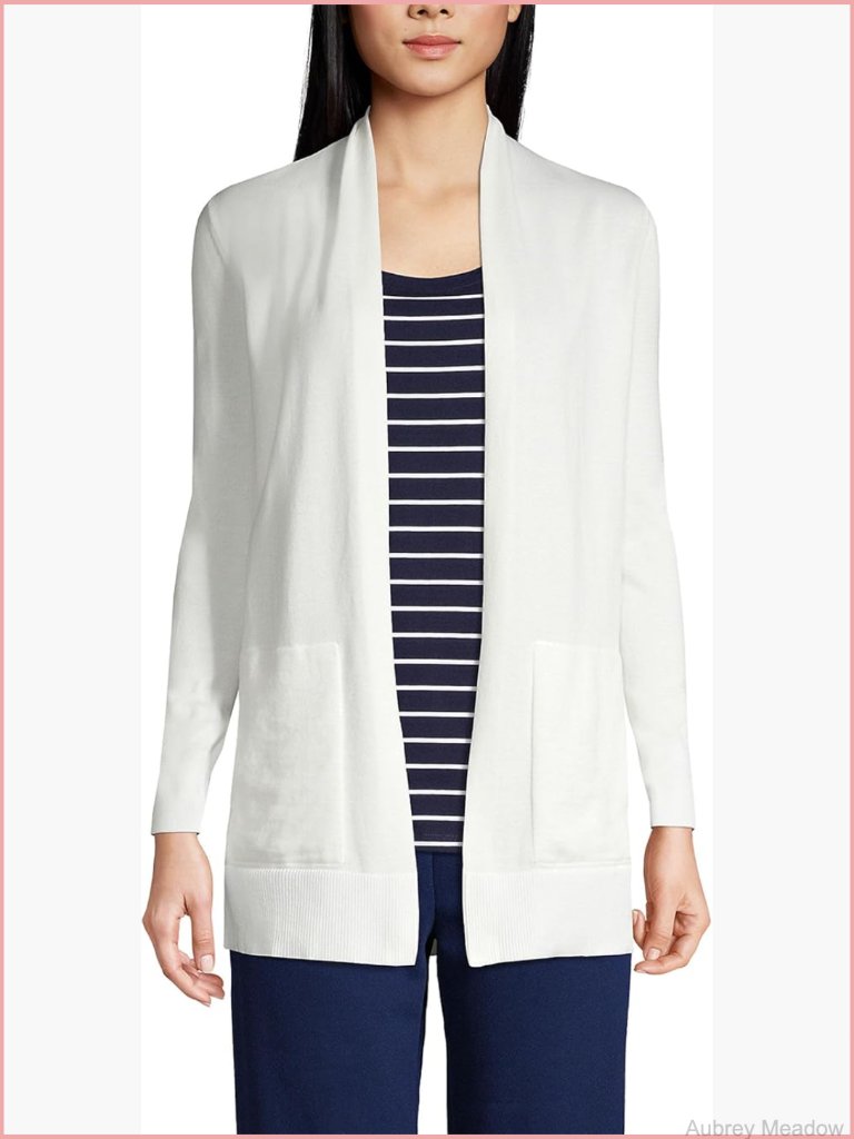 Long Sleeve Open Long Cardigan Sweater Oversized Tunic Length Cotton